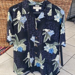 Men silk button down shirt